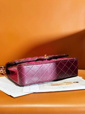 Chanel A01112 Flap Classic 11.12 Handbag Gradient Lambskin & Gold-Tone Metal Red - Default Title - View 5