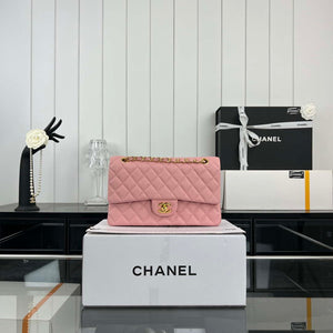 Chanel A01112 Flap Classic 11.12 Handbag Grained Calfskin & Gold-Tone Metal Pink - Default Title - View 1