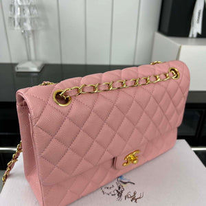 Chanel A01112 Flap Classic 11.12 Handbag Grained Calfskin & Gold-Tone Metal Pink - Default Title - View 3