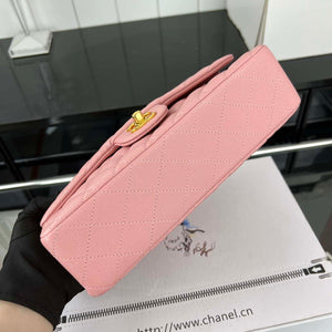 Chanel A01112 Flap Classic 11.12 Handbag Grained Calfskin & Gold-Tone Metal Pink - Default Title - View 5