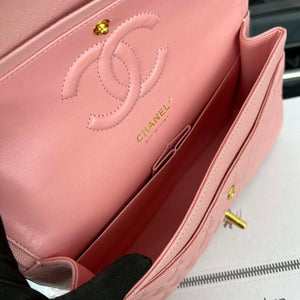 Chanel A01112 Flap Classic 11.12 Handbag Grained Calfskin & Gold-Tone Metal Pink - Default Title - View 8