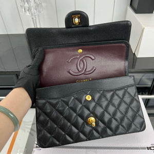 Chanel A01112 Flap Classic 11.12 Handbag Grained Calfskin & Gold-Tone Metal Black - Default Title - View 7