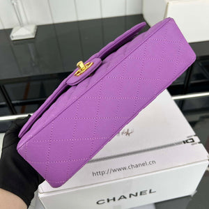 Chanel A01112 Flap Classic 11.12 Handbag Grained Calfskin & Gold-Tone Metal Orchid - Default Title - View 5