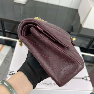 Chanel A01112 Flap Classic 11.12 Handbag Grained Calfskin & Gold-Tone Metal wine Red - Default Title - View 4