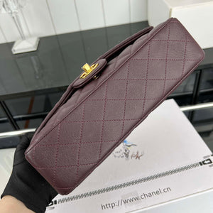 Chanel A01112 Flap Classic 11.12 Handbag Grained Calfskin & Gold-Tone Metal wine Red - Default Title - View 5