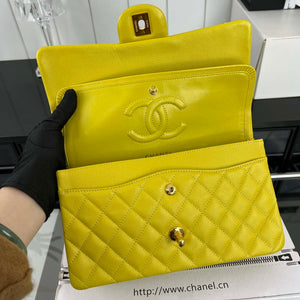 Chanel A01112 Flap Classic 11.12 Handbag Grained Calfskin & Gold-Tone Metal Yellow - Default Title - View 7