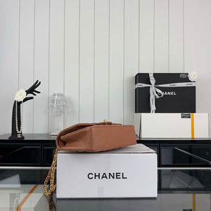 Chanel A01112 Flap Classic 11.12 Handbag Grained Calfskin & Gold-Tone Metal Brown - Default Title - View 4