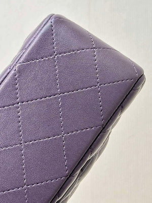 Chanel A01112 Flap Classic 11.12 Handbag Grape Purple Lambskin Light Gold - Default Title - View 18