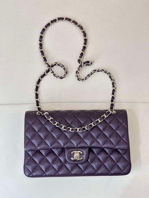 Chanel A01112 Flap Classic 11.12 Handbag Grape Purple Lambskin Light Gold - Default Title - View 1