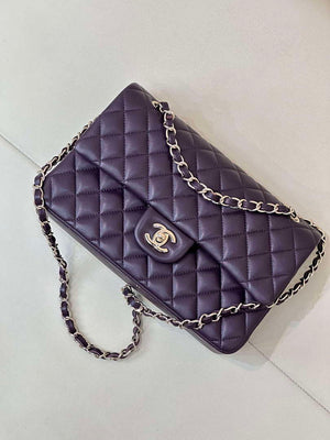 Chanel A01112 Flap Classic 11.12 Handbag Grape Purple Lambskin Light Gold - Default Title - View 5