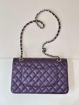 Chanel A01112 Flap Classic 11.12 Handbag Grape Purple Lambskin Light Gold - Default Title - View 8