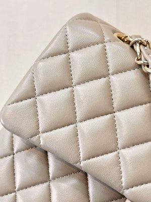 Chanel A01112 Flap Classic 11.12 Handbag Gray Lambskin Gold - Default Title - View 11