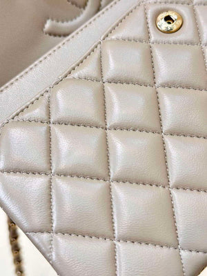 Chanel A01112 Flap Classic 11.12 Handbag Gray Lambskin Gold - Default Title - View 18