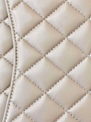 Chanel A01112 Flap Classic 11.12 Handbag Gray Lambskin Gold - Default Title - View 19