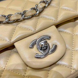 Chanel A01112 Flap Classic 11.12 Handbag Haas Lambskin & Gold-Tone Metal Apricot - Light Gold - View 15