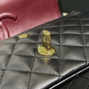 Chanel A01112 Flap Classic 11.12 Handbag Haas Lambskin & Gold-Tone Metal Black - Light Gold - View 16