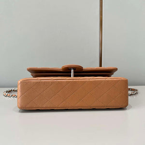 Chanel A01112 Flap Classic 11.12 Handbag Haas Lambskin & Gold-Tone Metal Caramel - Light Gold - View 12