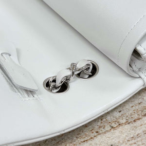 Chanel A01112 Flap Classic 11.12 Handbag Haas Lambskin & Gold-Tone Metal White - Light Gold - View 18