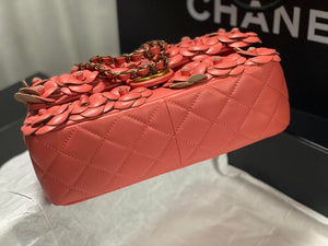 Chanel A01112 Flap Classic 11.12 Handbag Lambskin Camellia Series Rose Red - Default Title - View 5