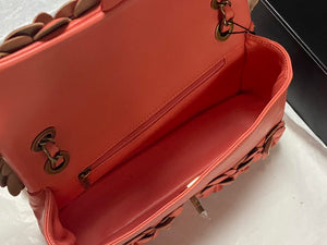 Chanel A01112 Flap Classic 11.12 Handbag Lambskin Camellia Series Rose Red - Default Title - View 7