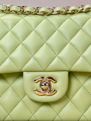 Chanel A01112 Flap Classic 11.12 Handbag Lambskin & Gold-Tone Metal Light Green - Default Title - View 2