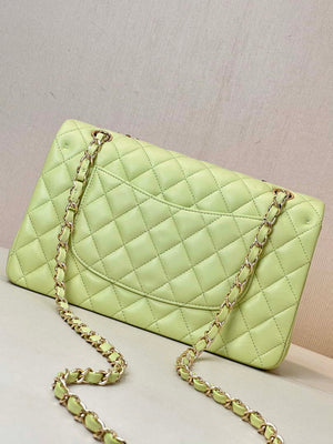 Chanel A01112 Flap Classic 11.12 Handbag Lambskin & Gold-Tone Metal Light Green - Default Title - View 7