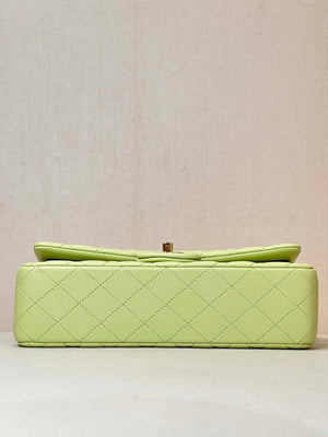 Chanel A01112 Flap Classic 11.12 Handbag Lambskin & Gold-Tone Metal Light Green - Default Title - View 9