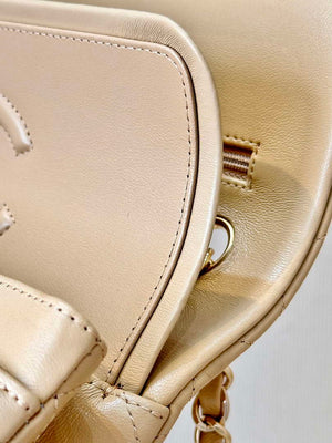 Chanel A01112 Flap Classic 11.12 Handbag Lambskin & Gold-Tone Metal Apricot - Default Title - View 14