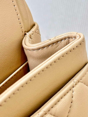 Chanel A01112 Flap Classic 11.12 Handbag Lambskin & Gold-Tone Metal Apricot - Default Title - View 17