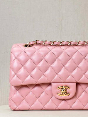Chanel A01112 Flap Classic 11.12 Handbag Lambskin & Gold-Tone Metal Cherry Blossom Pink - Default Title - View 5