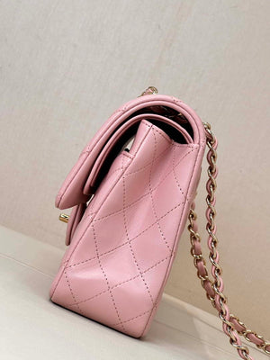 Chanel A01112 Flap Classic 11.12 Handbag Lambskin & Gold-Tone Metal Cherry Blossom Pink - Default Title - View 7