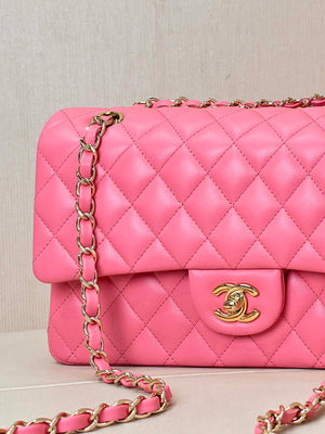 Chanel A01112 Flap Classic 11.12 Handbag Lambskin & Gold-Tone Metal Rose Pink - Default Title - View 2