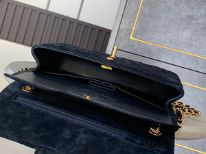 Chanel A01112 Flap Classic 11.12 Handbag Suede leather & Gold-Tone Metal Black - Default Title - View 8