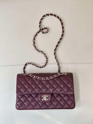 Chanel A01112 Flap Classic 11.12 Handbag Wine Red Lambskin Gold - Default Title - View 1
