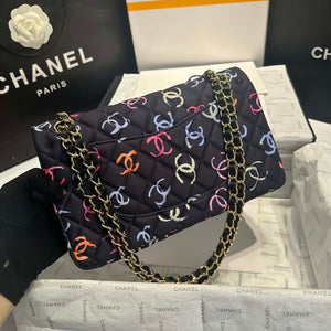 Chanel A01112 Flap Classic 11.12 Printed Fabric & Gold Metal Black & Multicolour - Default Title - View 7