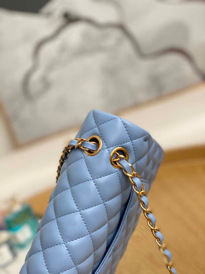 Chanel A01112 Flap Classic Bag Lambskin Light Blue Gold - Default Title - View 4