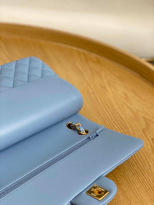 Chanel A01112 Flap Classic Bag Lambskin Light Blue Gold - Default Title - View 5
