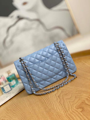 Chanel A01112 Flap Classic Bag Lambskin Light Blue Silver - Default Title - View 2