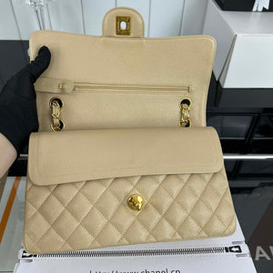 Chanel A01112 Flap Classic Handbag Grained Calfskin & Gold-Tone Metal Apricot - Default Title - View 6