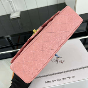 Chanel A01112 Flap Classic Handbag Grained Calfskin & Gold-Tone Metal Pink - Default Title - View 5