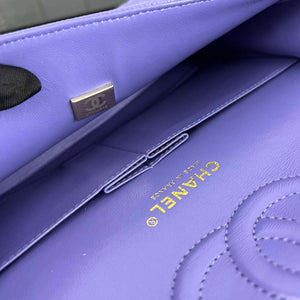Chanel A01112 Flap Classic Handbag Grained Calfskin & Gold-Tone Metal Purple - Default Title - View 8