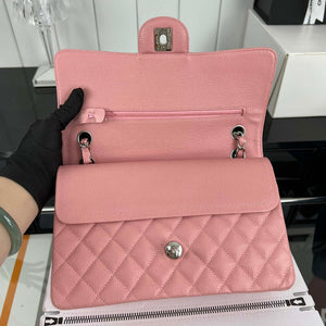 Chanel A01112 Flap Classic Handbag Grained Calfskin & Silver-Tone Metal Pink - Default Title - View 6