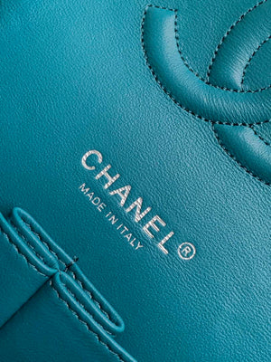 Chanel A01112 Flap Classic Handbag Tweed & Silver-Tone Metal Green - Default Title - View 9