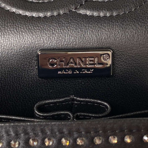 Chanel A01112 Flap Classic Handbag Velvet Crystal pearl Black - Default Title - View 6
