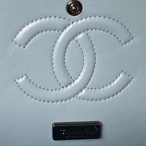 Chanel A01112 Flap Classic Handbag Velvet Crystal pearl Blue - Default Title - View 7