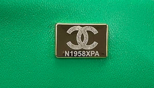 Chanel A01112 Flap Classic Handbag Woolen & Gold-Tone Metal Green - Default Title - View 9