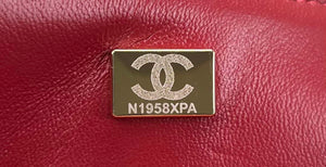 Chanel A01112 Flap Classic Handbag Woolen & Gold-Tone Metal Red - Default Title - View 9