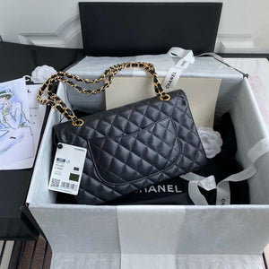Chanel A01112 Flap Handbag Classic bag Grained shiny Calfskin Black Gold - Default Title - View 2