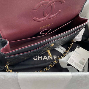Chanel A01112 Flap Handbag Classic bag Grained shiny Calfskin Black Gold - Default Title - View 7
