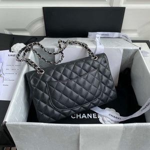 Chanel A01112 Flap Handbag Classic bag Grained shiny Calfskin Black Silver - Default Title - View 2